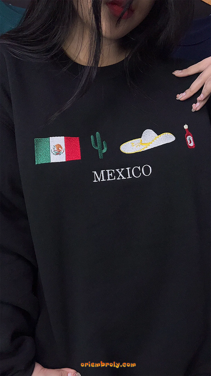 Mexico aesthetic embroidered pullover for culture lovers
