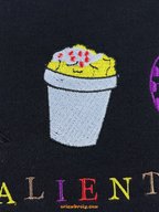 Elote cup icon embroidered on Mexico crewneck