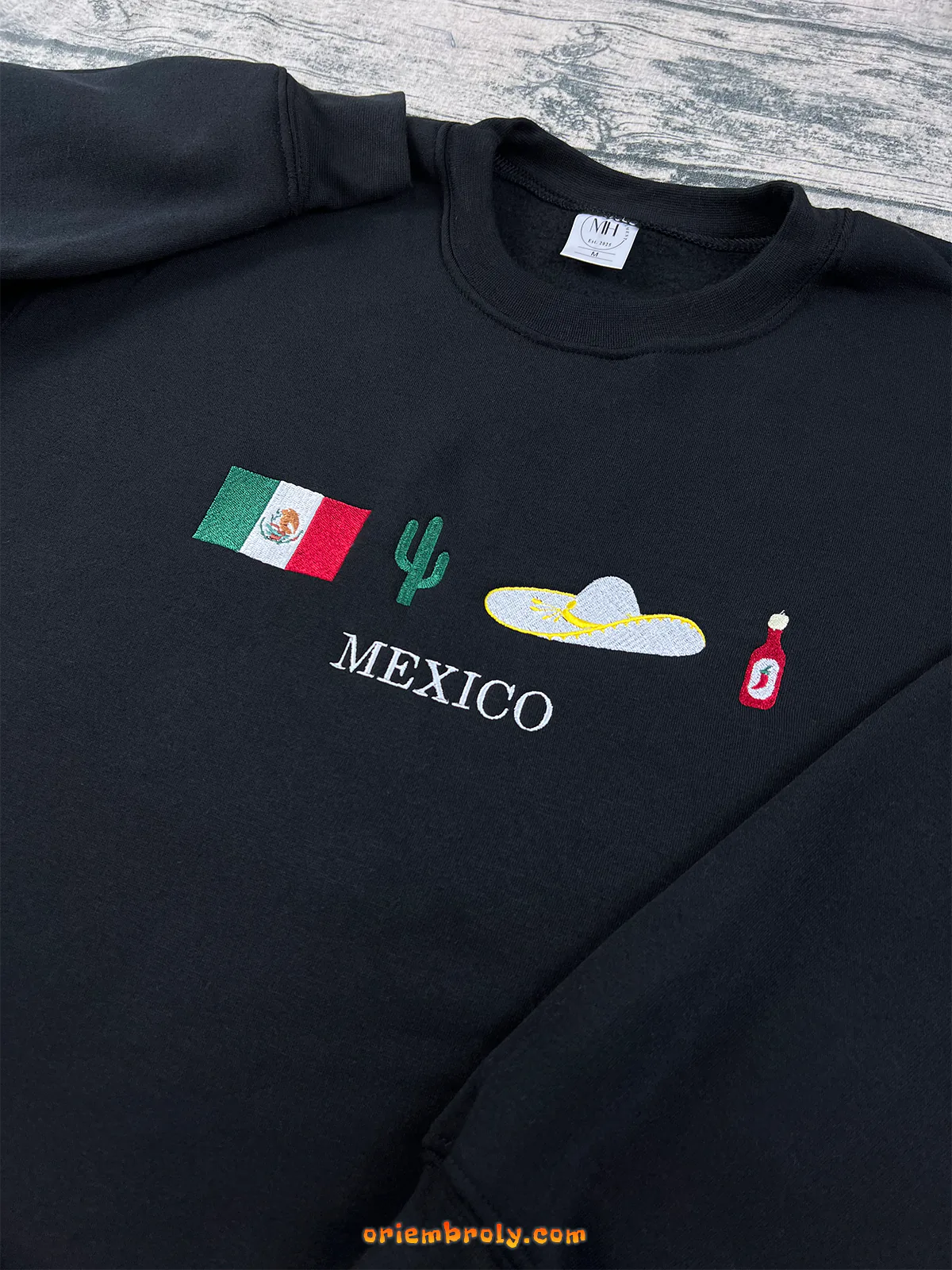 Unisex Mexican heritage crewneck with cactus embroidery