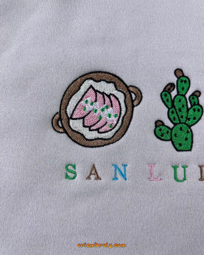 Mexican city themed embroidered crewneck