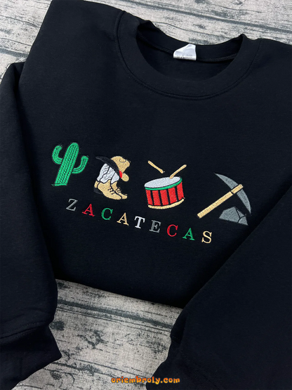Unisex Mexico heritage crewneck with cactus and cowboy embroidery