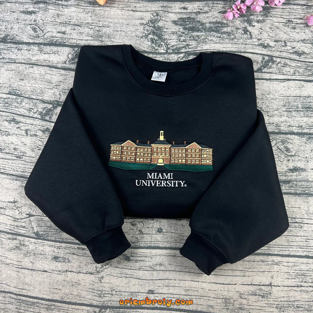 Miami University embroidered crewneck sweatshirt