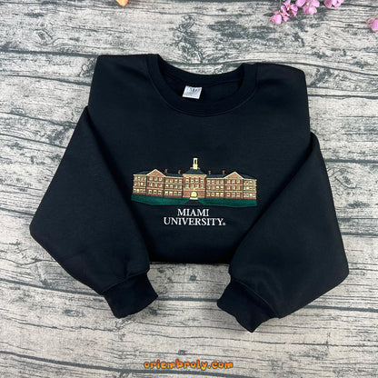 Miami University embroidered crewneck sweatshirt