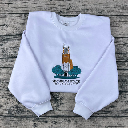 Michigan State University MSU embroidered crewneck sweatshirt