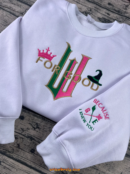 Musical theme embroidery with pink and green details