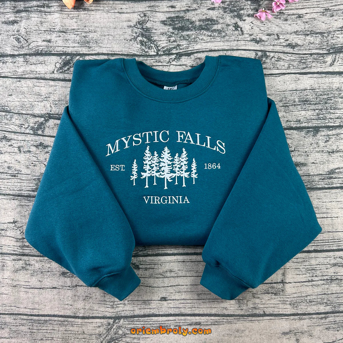 Mystic Falls Virginia 1864 embroidered sweatshirt