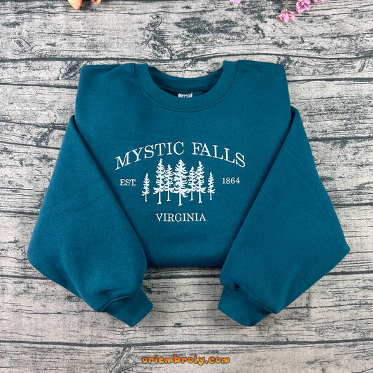Mystic Falls Virginia 1864 embroidered sweatshirt