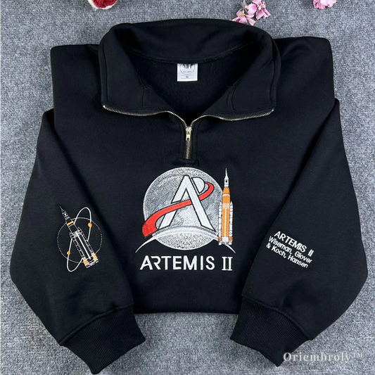 NASA Artemis sweatshirt embroidered space mission crewneck
