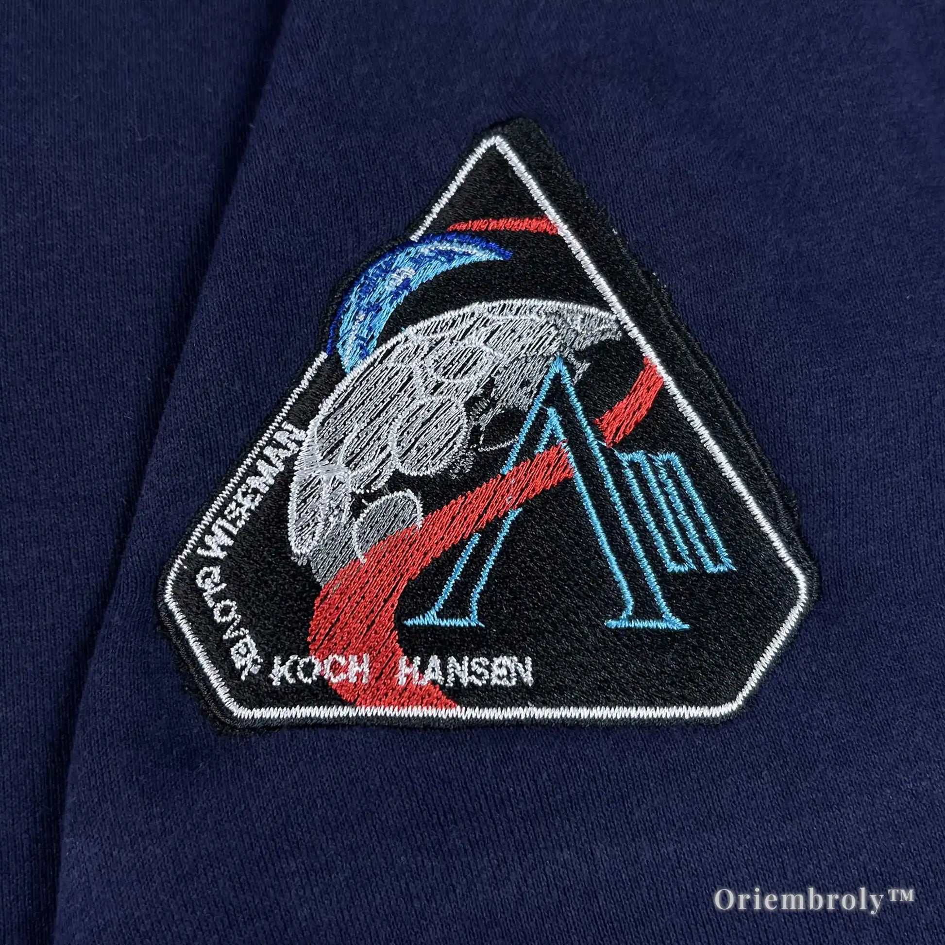 NASA quarter zip sweatshirt navy embroidered pullover