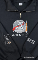 NASA quarter zip sweatshirt embroidered Artemis mission
