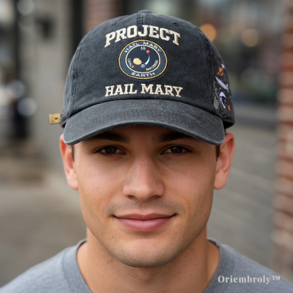 NASA style embroidered hat with mission patch design