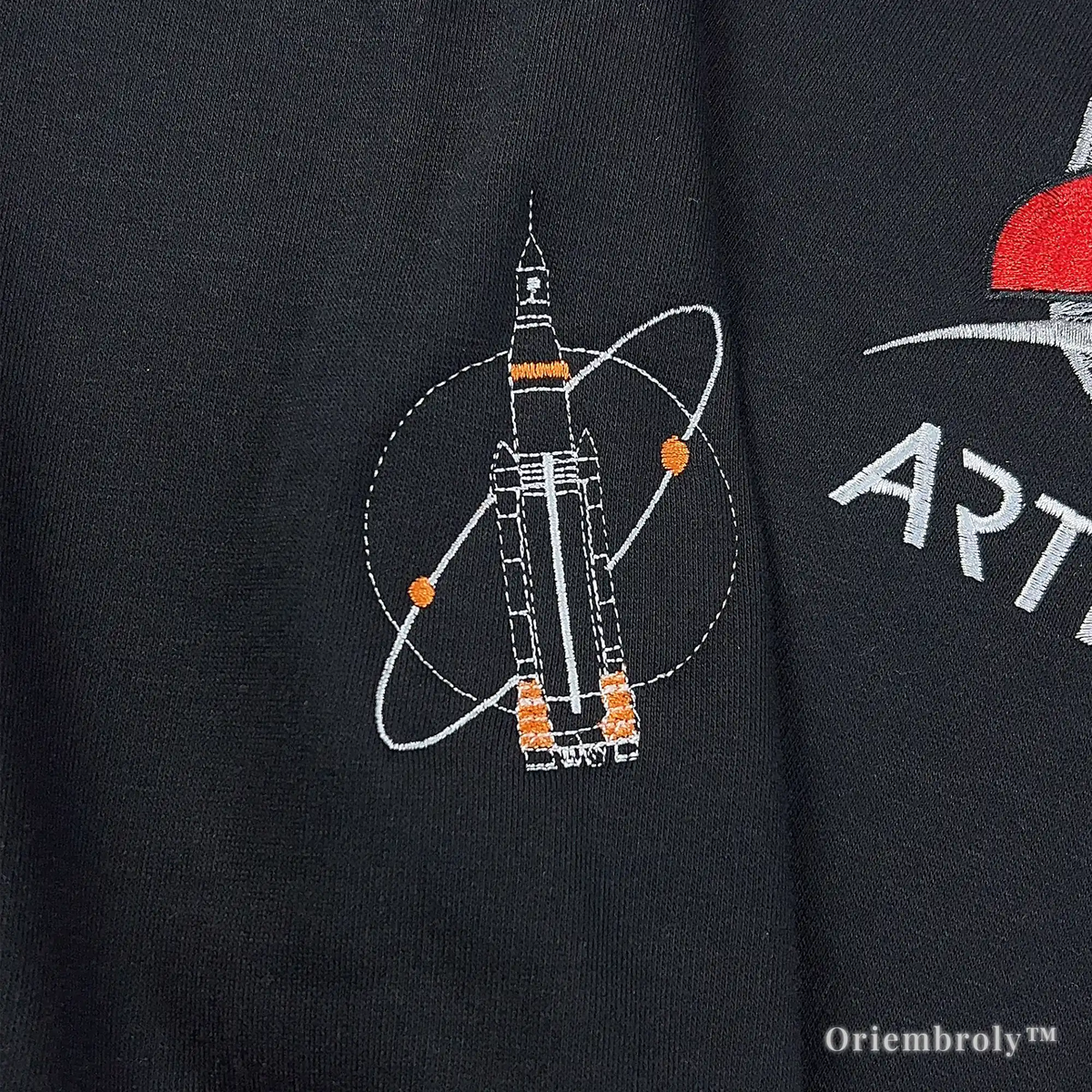 NASA sweatshirt black embroidered crewneck space apparel