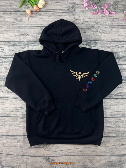 Zelda Tears of the Kingdom Embroidered Sweatshirt – Master Sword Gamer Hoodie – Gift for Zelda Fans