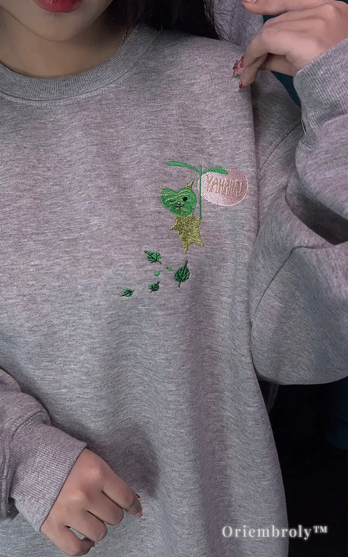 Nintendo inspired embroidered sweatshirt fantasy gaming style