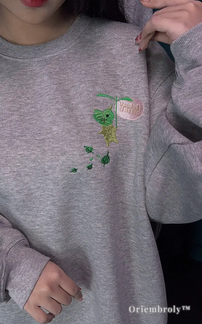 Nintendo inspired embroidered sweatshirt fantasy gaming style