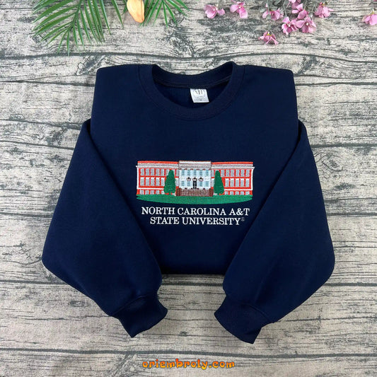 North Carolina A&T State University embroidered crewneck sweatshirt
