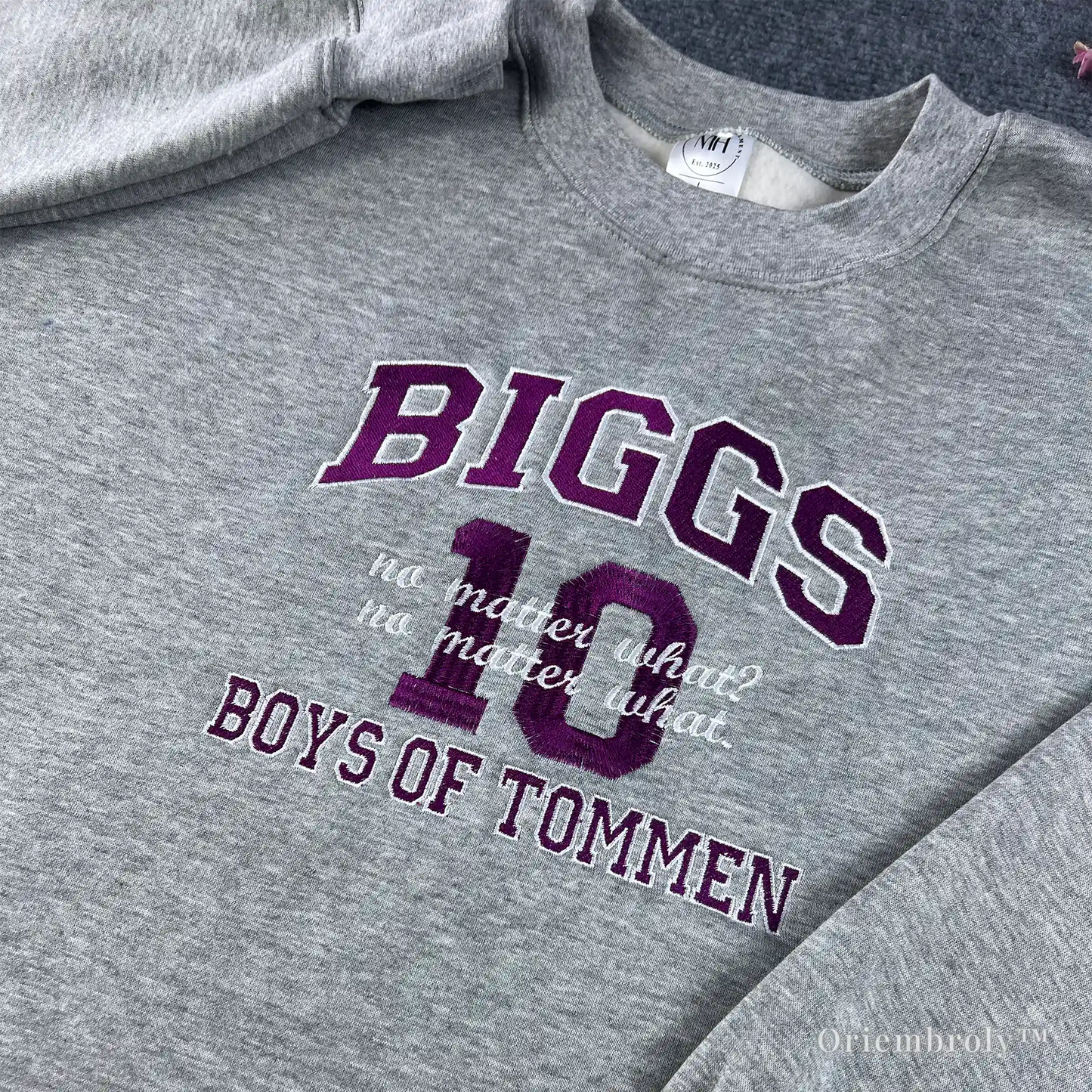 number 10 embroidery with no matter what script boys of tommen