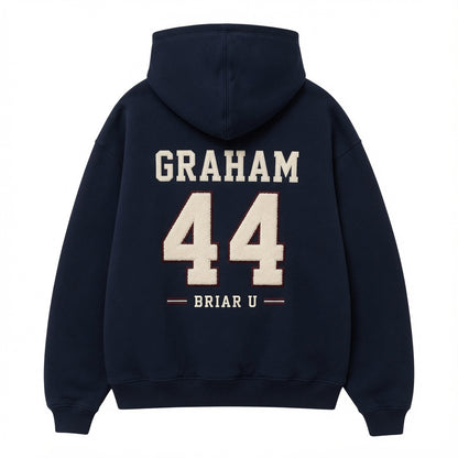Off Campus embroidered hoodie inspired by Briar U hockey