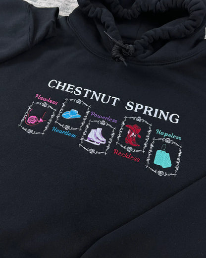 Official Chestnut Springs Series embroidered crewneck – cozy bookish sweatshirt for fans