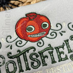 Creepy gothic embroidered sweatshirt with fall festival theme