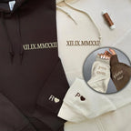 Oversized hoodie with custom embroidered Roman numerals for a relaxed fit.