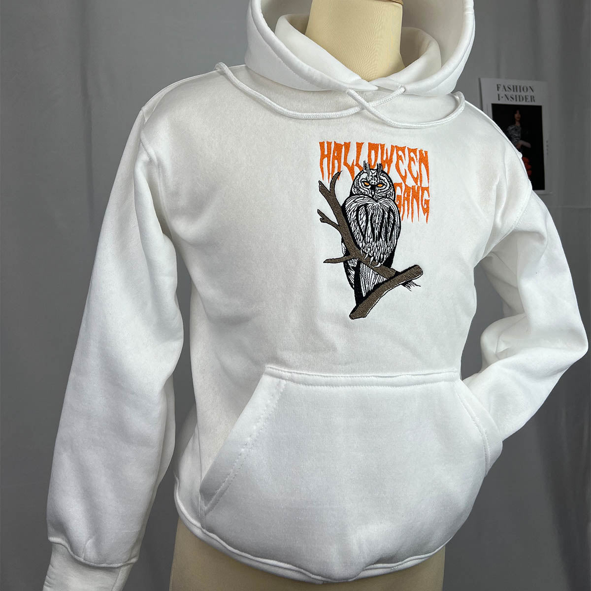 Halloween Embroidery Hoodie - Spooky Owl Gang, Perfect for Halloween
