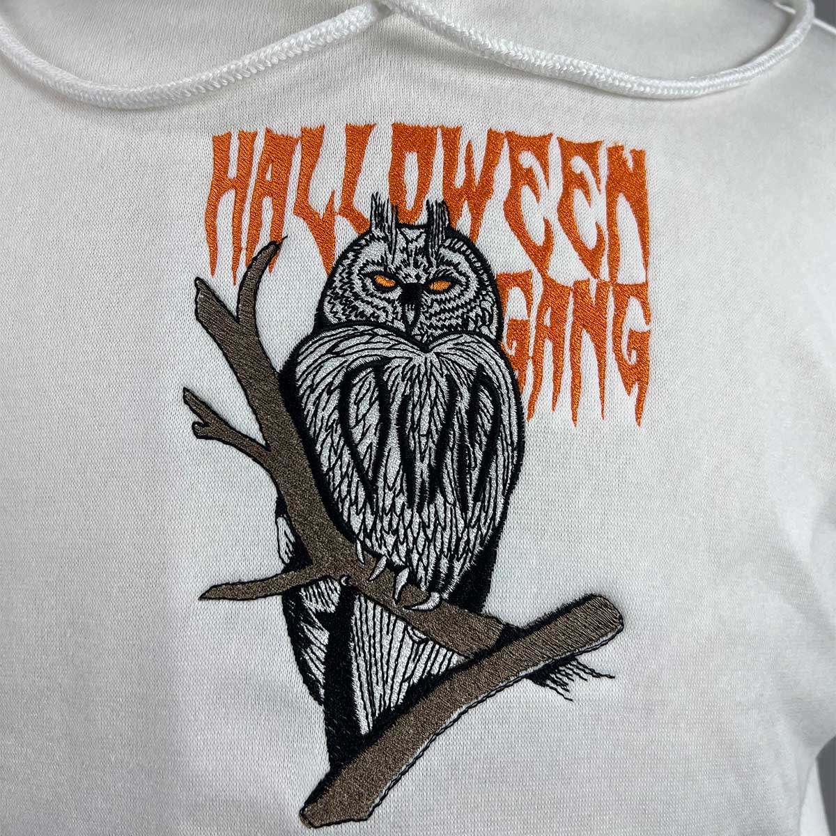 Halloween Embroidery Hoodie - Spooky Owl Gang, Perfect for Halloween