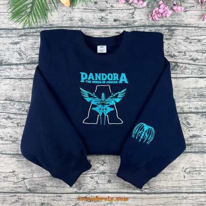 NH106 Oriembroly Pandora Ikran embroidered crewneck sweatshirt front view