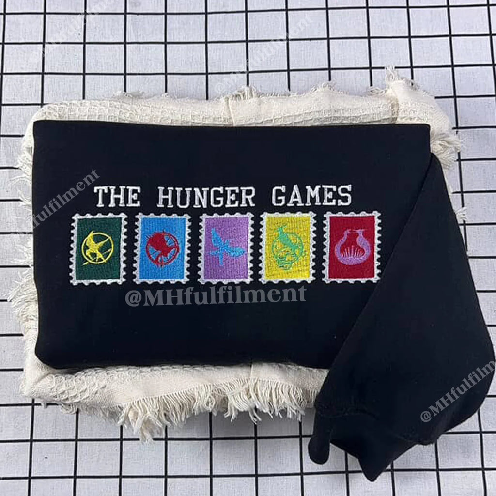 Bookish embroidered sweatshirt for Hunger Games fans