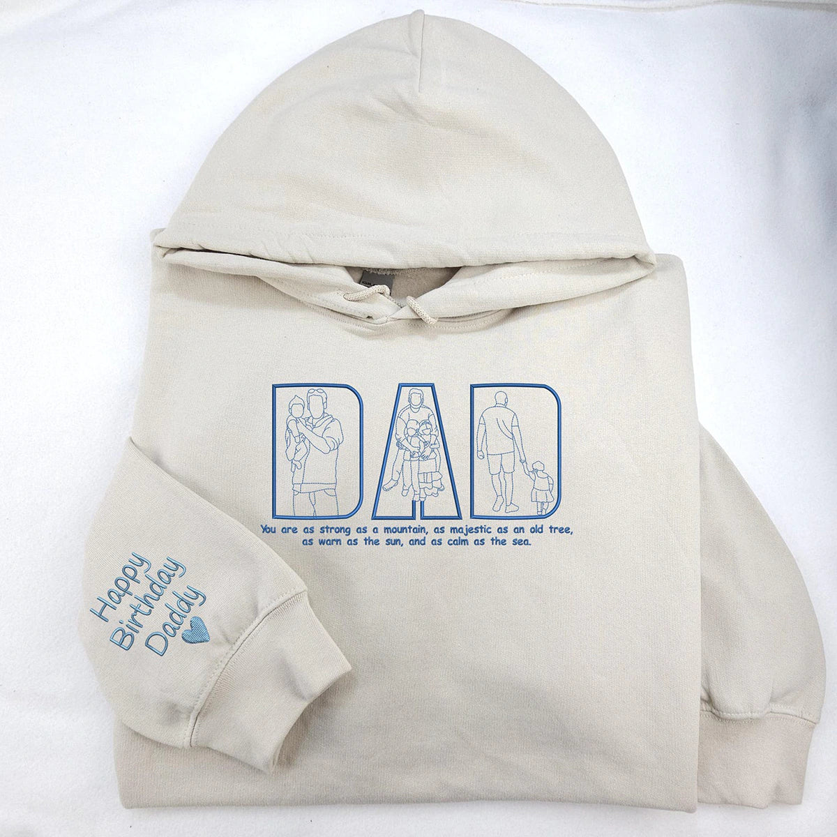 Family photo outline hoodie for dad birthday gift