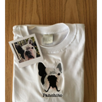 Personalized dog face embroidered sweatshirt with custom name hoodie