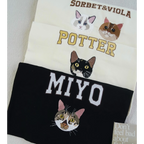Personalized dog face sweatshirt with custom embroidered design