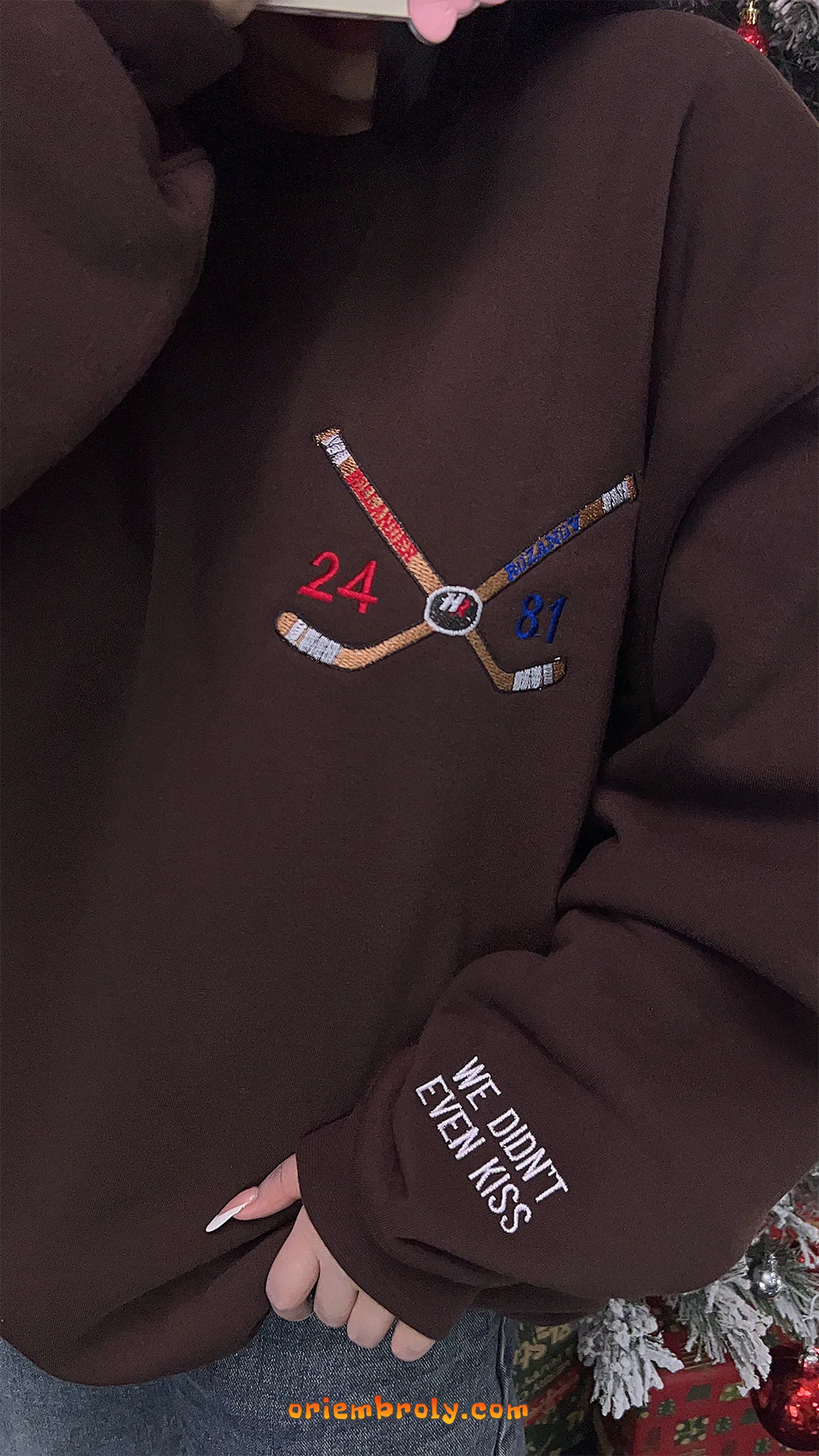 We Didn’t Even Kiss sleeve embroidery detail