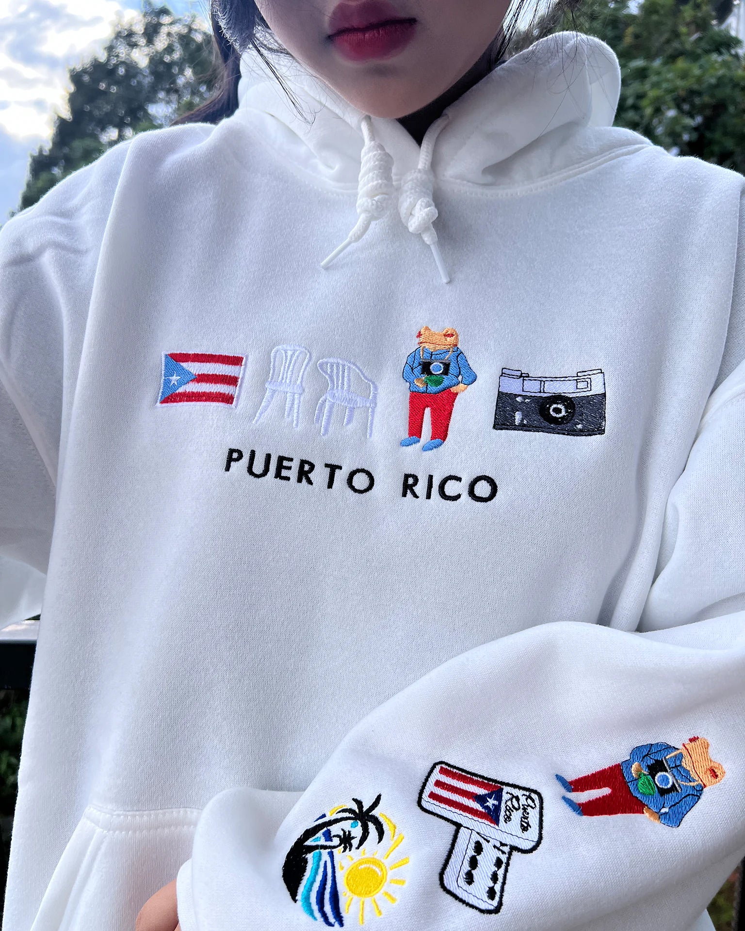 Puerto Rico embroidered crewneck custom hoodie, personalized sweatshirt gift