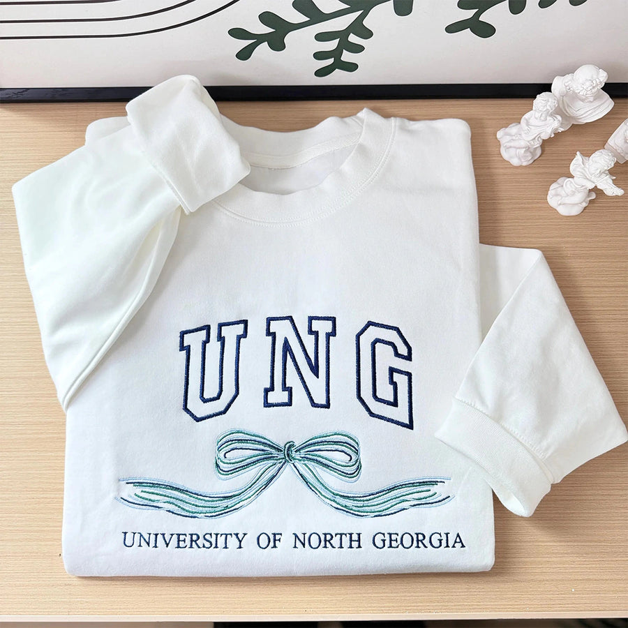 Monogram with Silk Bow and School Name Sweatshirt