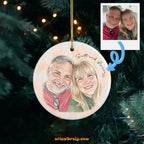 Family photo watercolor ornament keepsake