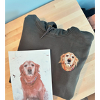 Pet face embroidered sweatshirt with custom dog design