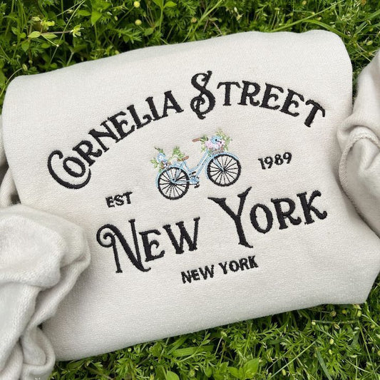 Embroidered Cornelia Street New York Sweatshirt