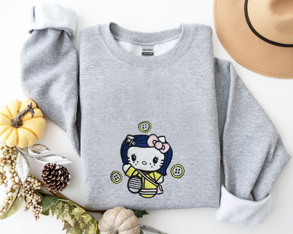 Kitty Coraline Embroidery Sweatshirt