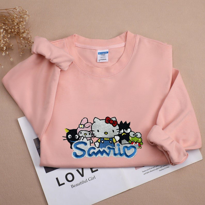 Mental Health Matters Kitty Friends Embroidered Crewneck Sweatshirt