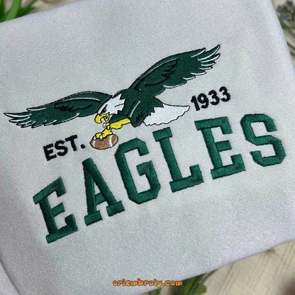 Philly Green Eagle Football Embroidered Sweatshirt