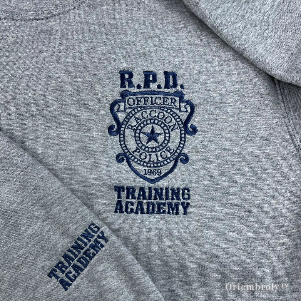 detailed police crest embroidery satin stitch texture
