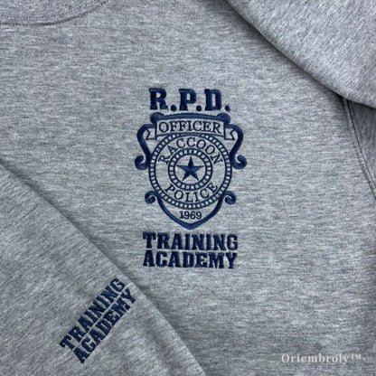 detailed police crest embroidery satin stitch texture