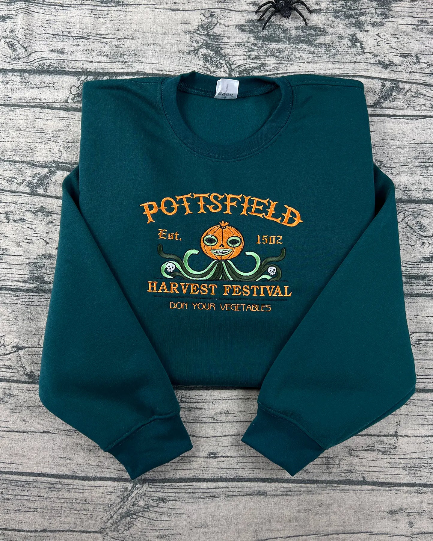 Pottsfield Festival embroidered crewneck – cozy sweatshirt for Halloween and fall season