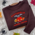 Spooky season embroidered sweatshirt with pumpkin
