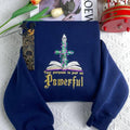 Powerful embroidered sweatshirt inspired by Powerless Lauren Roberts, cozy bookish hoodie for readers and merch collectors.