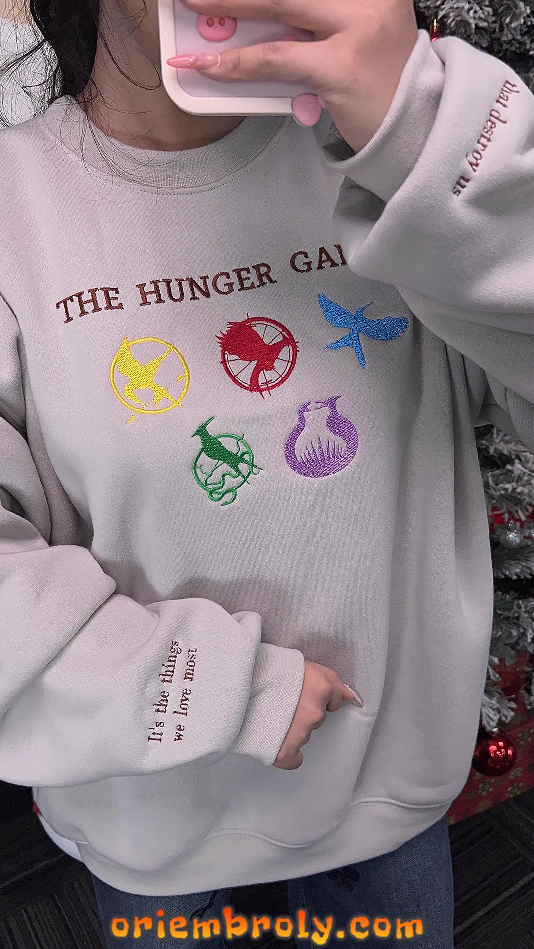 Premium Hunger Games fan sweatshirt with detailed stitching