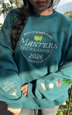 Preppy teal sweatshirt with custom golf club embroidery. Ideal for women's golf fashion, clubhouse events, or everyday wear for those who love the golf lifestyle