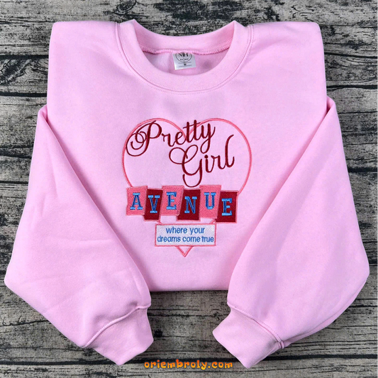 Pretty Girl Avenue embroidered sweatshirt unisex