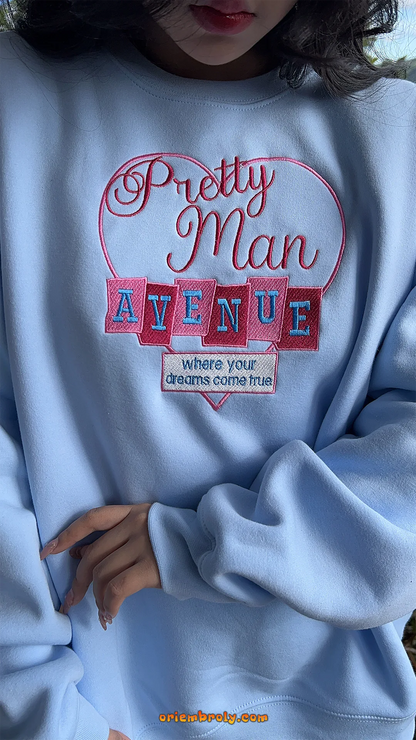 Soft feminine style embroidered sweatshirt